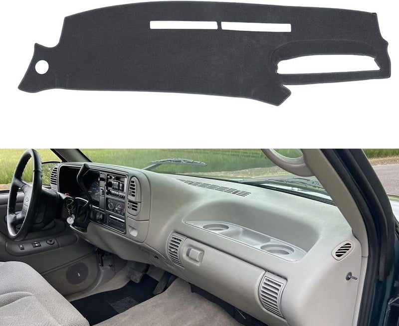 BLIBLIUNIT Dash Cover Mat Custom Fit for 1995-1996 Chevy Silverado & GMC Sierra - Dark Gray - Image 1