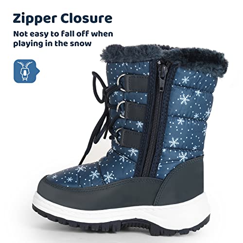 Apakowa Kids Girls Insulated Fur Winter Warm Snow Boots (Toddler/Little Kid) - Image 2