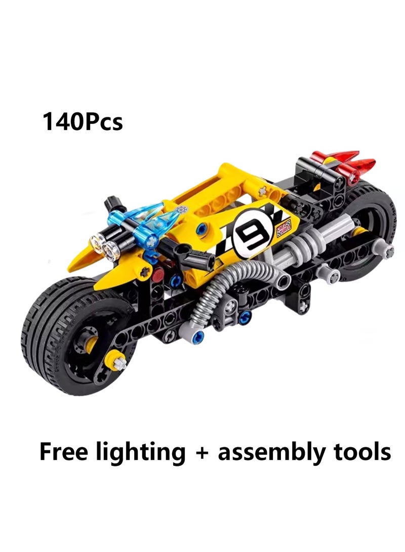 Educational Toys And Small Particle Assembly Building Blocks Car Model Assembly Toys(Stunt Motorcycle 140Pcs)  - Image 2
