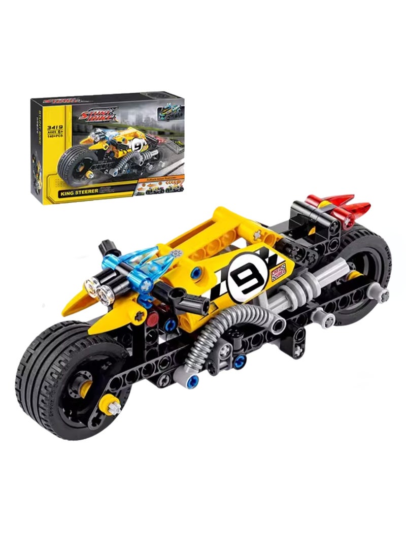Educational Toys And Small Particle Assembly Building Blocks Car Model Assembly Toys(Stunt Motorcycle 140Pcs)  - Image 1