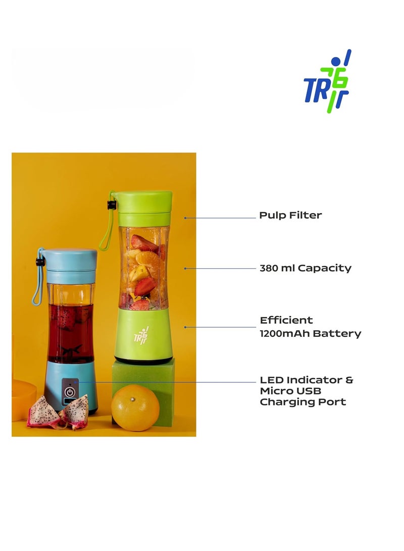 TR6 خلاط TR6 Blendmate Eco المحمول للعصائر والمشروبات المخفوقة - سعة 380 مل، قابل لإعادة الشحن | صغير الحجم | محمول (أحمر)  - Image 4