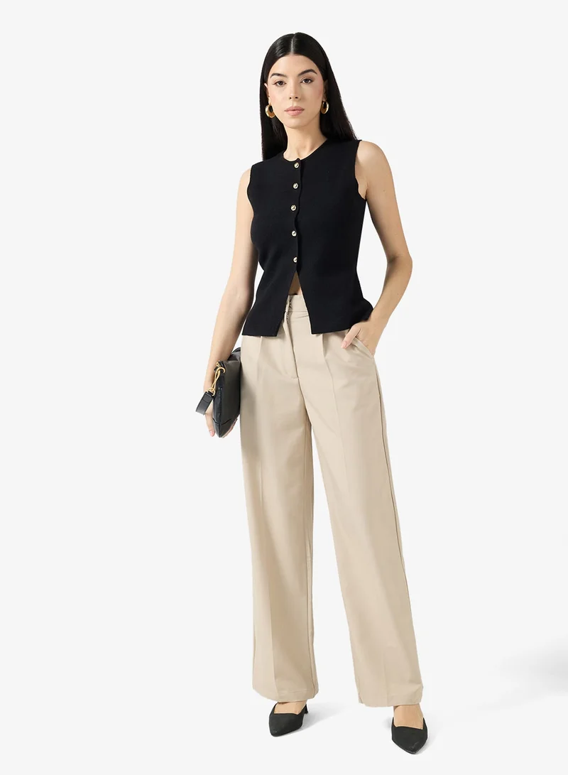 VERO MODA  VMSABA SL O-NECK BUTTON VEST BTQ for Women | Best Price UAE