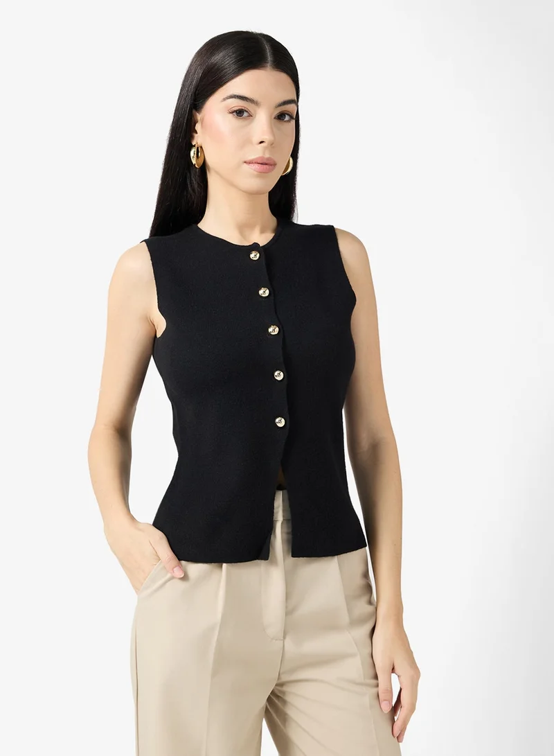 فيرو مودا في إم سابا سترة بياقة دائرية وأزرار