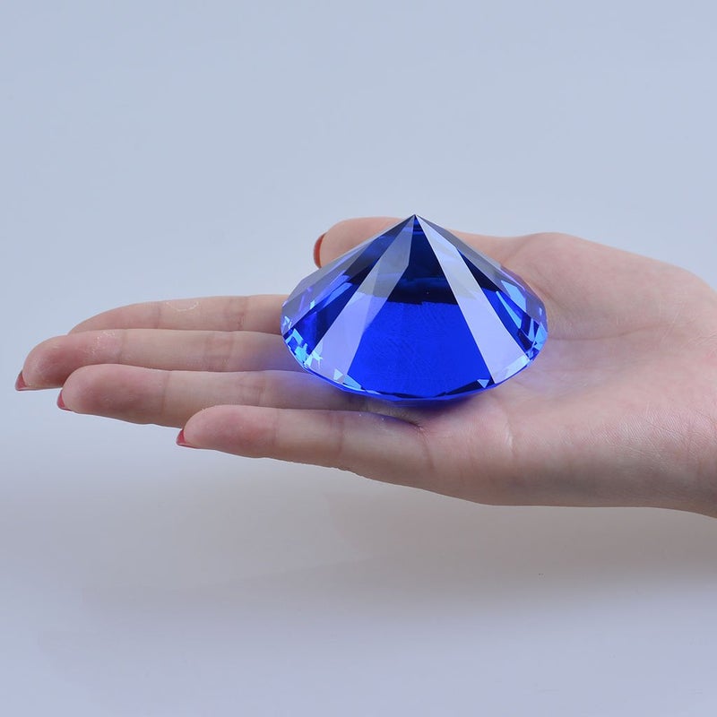 LONGWIN 50mm (2") Crystal Faceted Diamond Paperweight Wedding Favor Home Decor (Blue, 50mm) - Image 5