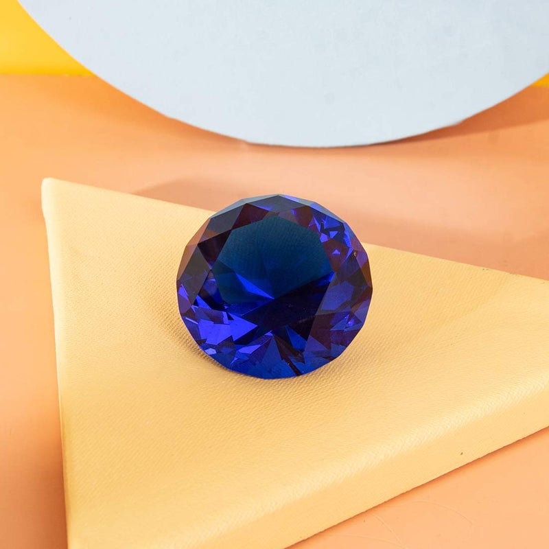 LONGWIN 50mm (2") Crystal Faceted Diamond Paperweight Wedding Favor Home Decor (Blue, 50mm) - Image 2