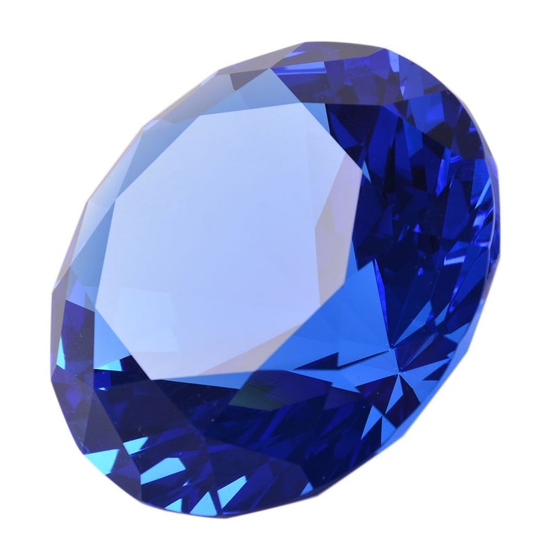 LONGWIN 50mm (2") Crystal Faceted Diamond Paperweight Wedding Favor Home Decor (Blue, 50mm) - Image 1