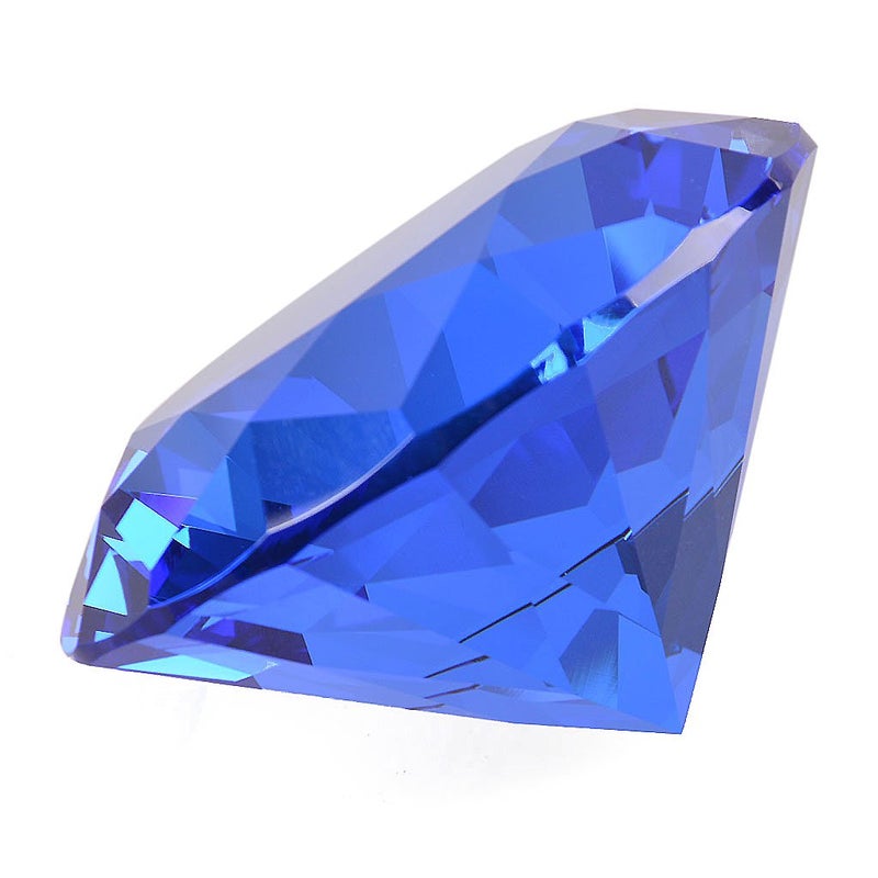 LONGWIN 50mm (2") Crystal Faceted Diamond Paperweight Wedding Favor Home Decor (Blue, 50mm) - Image 3