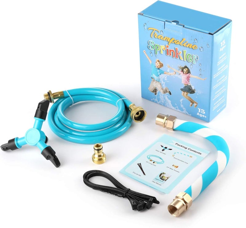 TINPOO Trampoline Sprinkler, Net Friendly Trampoline Water Sprinkler for Kids, 360° Rotating Sprinkler for Trampoline, 5 Minutes Quick Setup Trampoline Accessories for 10-16ft Trampoline,Blue - Image 5