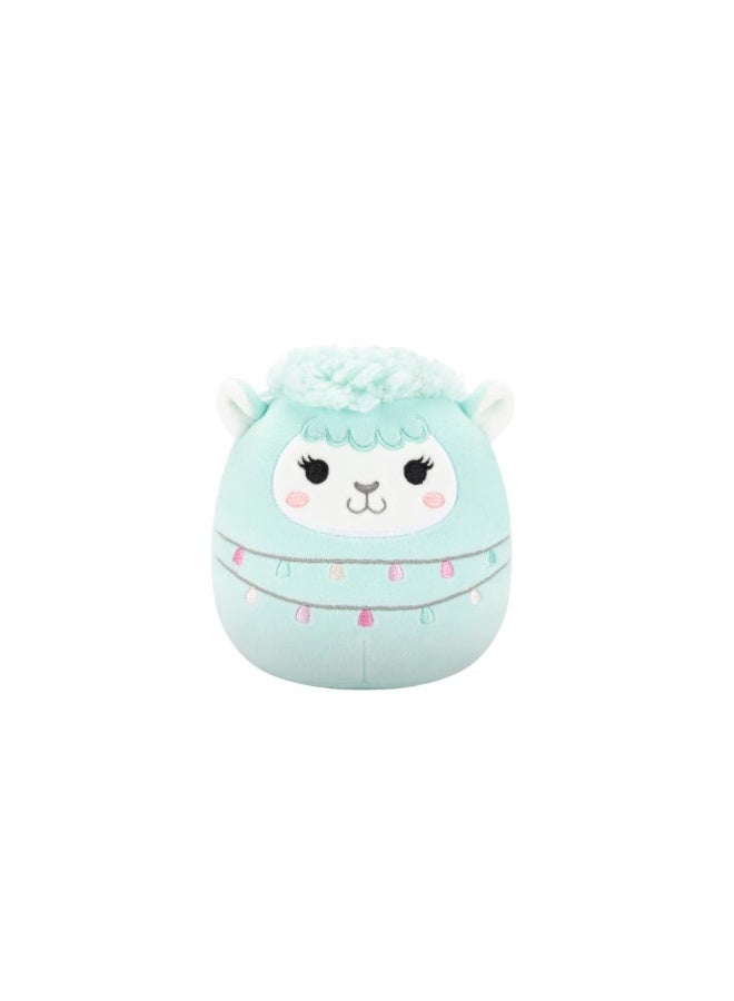 Squishmallows SQCR - Little Plush (5" Squishmallows) (Lorna - Light Teal Llama Wrapped in String W/Tassels) - Image 1