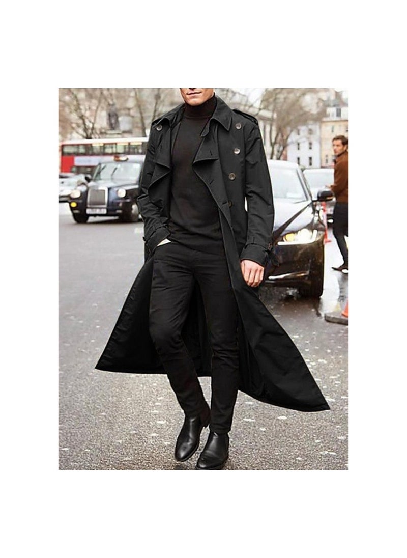 Loquat - Squality Winter Long Coat Men Black - Image 1