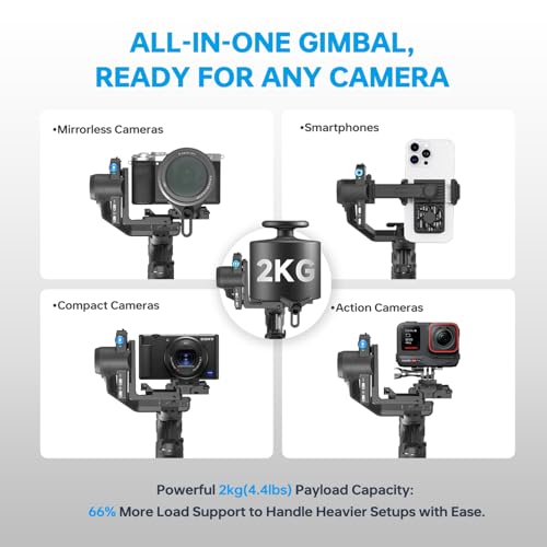 FeiyuTech Feiyu SCORP Mini-3-Pro [Combo] AI Tracker Camera Gimbal+Storage Bag+Fill Light+275mm Extension Pole+Articulating Arm,Detachable Remote Handle,18m AI Tracking,All-in-One Stabilizer,Max 4.4lbs Payload - Image 3