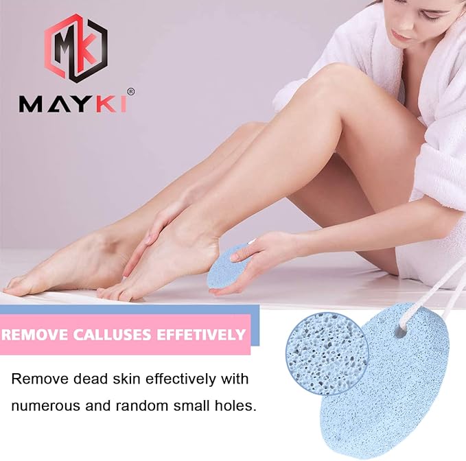 MAYKI Pumice Stone 2Pcs Natural Lava Pumice Stone for FeetHandsBody White Calluse RemoverFoot Scrubber Stone for DeadHard Skin Foot File for MenWomen by MAYKI - Image 3