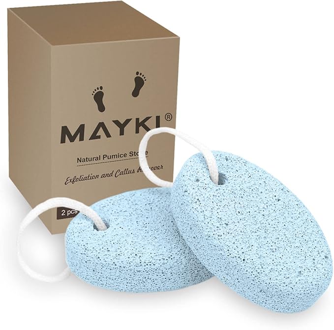 MAYKI Pumice Stone 2Pcs Natural Lava Pumice Stone for FeetHandsBody White Calluse RemoverFoot Scrubber Stone for DeadHard Skin Foot File for MenWomen by MAYKI - Image 1