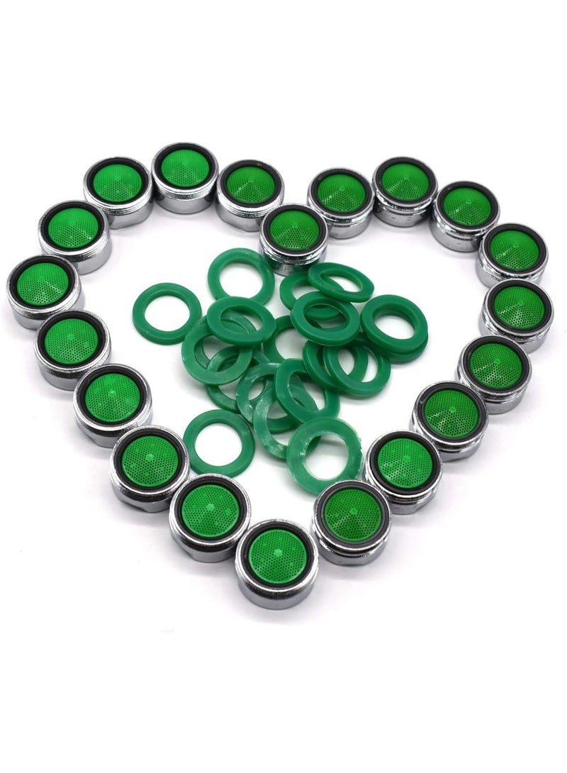 M24 Male Tap Aerator Set of 20 – Water Saving Faucet Aerators with ABS Filter Insert, Brass/Plastic Body, Chrome Finish – Replacement Nozzle for Kitchen & Bathroom Sink - Image 5