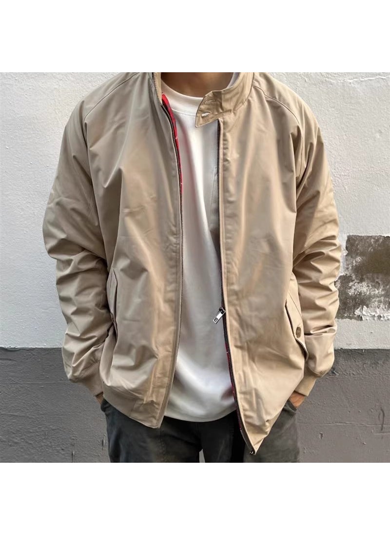 Generic - Retro Harrington Jacket Casual Spring Autumn khaki [Lined] E260 - Image 1