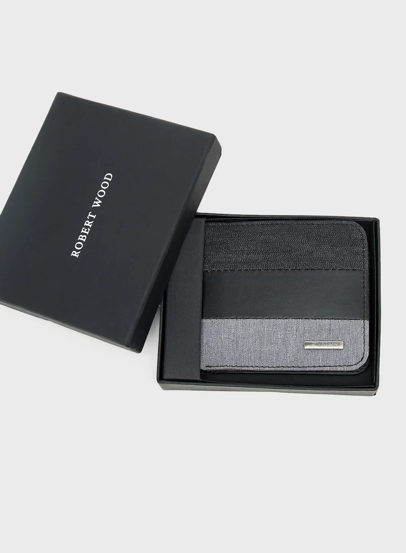 Robert Wood Color Black Bi Fold Wallet