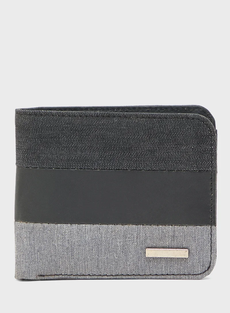 Robert Wood Color Black Bi Fold Wallet