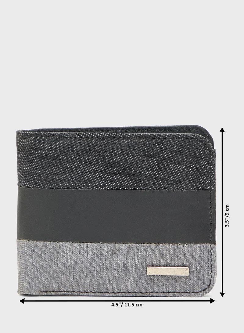 Robert Wood Color Black Bi Fold Wallet