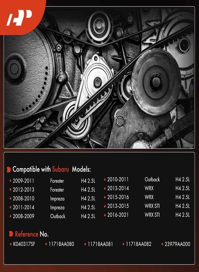 A-Premium 23979AA000 Engine Serpentine Drive Belt Compatible with Subaru Outback 2008-2011, Forester 2009-2013, Impreza 2008-2014, WRX 2013-2016, WRX STI 2013-2021, H4 2.5L - Image 2
