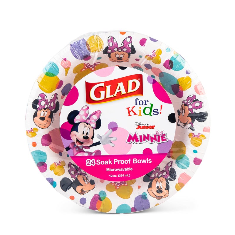 غلاد سعيد للأطفال ديزني ميكي والأصدقاء بولكا دوت 12 أوقية أوعية الورق | ديزني ميكي ماوس ملونة البولكا نقطة الأوعية الأوعية أطفال الأطفال | أوعية ورقية صديقة للأطفال للاستخدام اليومي الأوعية الورقية 12 أوقية 40 CT - Image 1