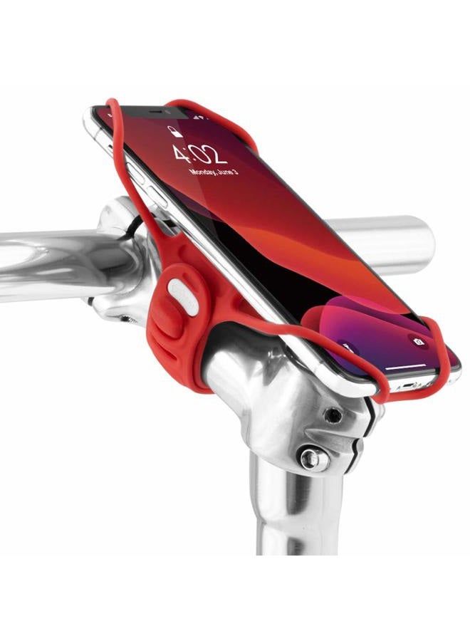 BONE 【Bone】Bike Tie Pro 3 Bike Phone Mount Bicycle Phone Holder for Stem Mounting 4.7"-7.2" Cell Phones, Ultra Light Phone Mount for Bike Motorcycle Road Mountain Bicycle Accessories - Red - Image 1
