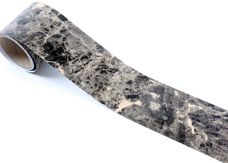 ROSEROSA Peel and Stick PVC SelfAdhesive Wallpaper Border Board Trim Moulding Sticker Marble Black Gray S47101B 393 Inch X 1640 Feet