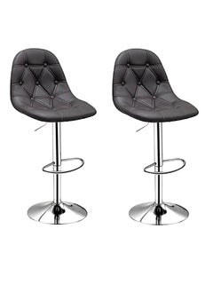 SBF Height Adjustable Bar Stools | Set of 2 PU Leather Swivel Chairs with Backrest and Footrest | Hydraulic Chrome Base for Kitchen & Dining, Brown - pzsku/ZE2CC2B7BFB9713C219D8Z/45/_/1733178803/eada877c-9647-4f3f-b7f3-763f9988b43f