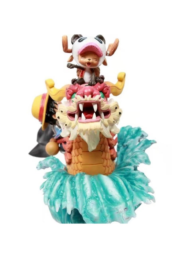 Sailing Animation Pirate GK Straw Hat Group Rowing Dragon Boat Race Luffy Zoro Sanji Chopper Hand Model Straw Hat Boy And Friends Anime Model 90Cm  - Image 2