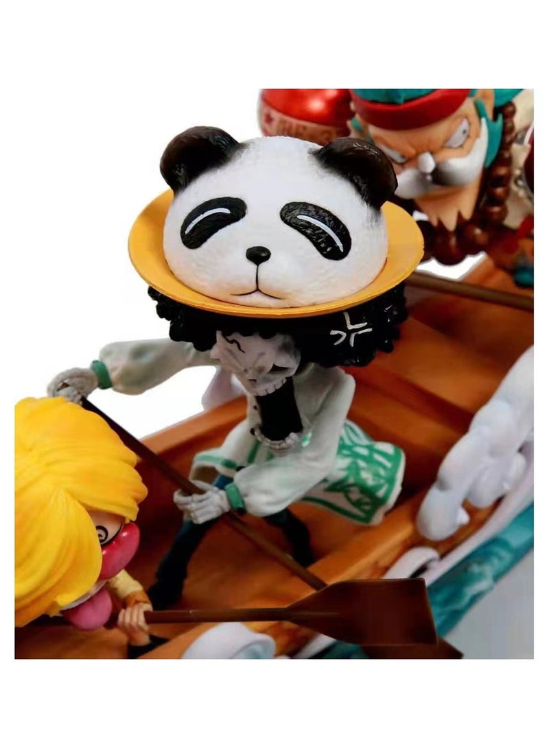 Sailing Animation Pirate GK Straw Hat Group Rowing Dragon Boat Race Luffy Zoro Sanji Chopper Hand Model Straw Hat Boy And Friends Anime Model 90Cm  - Image 5