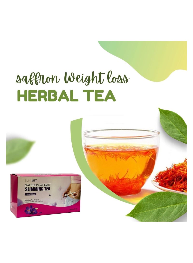 BEAUTY AMBITION Slim Diet Saffron Weight Loss Slimming Tea: Detox Herbal Tea for Accelerated Weight Loss and Powerful Fat Burning, 30 Tea Bags  - Image 3