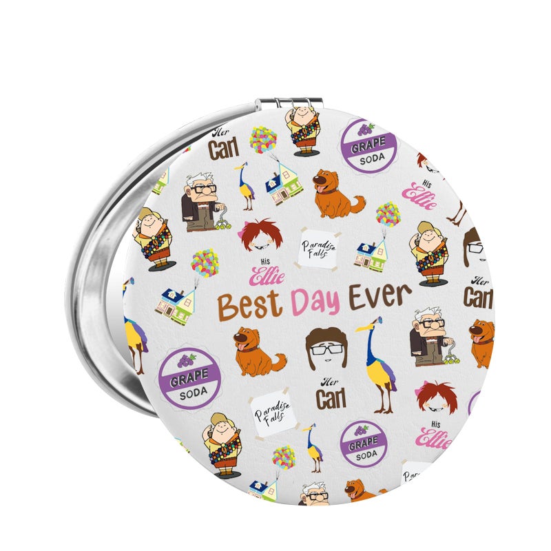FAADBUK Up Movie Inspired Pocket Mirror Up Lover Gift Carl Ellie Fan Gift Up Merch for Her UP Mirror