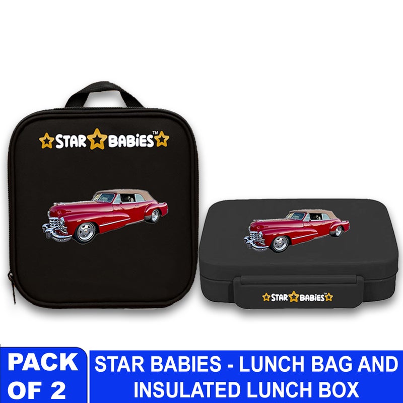 Star Babies - Bento Lunch Box With 4 Compartments & Lunch Bag - Retro Car - Image 2