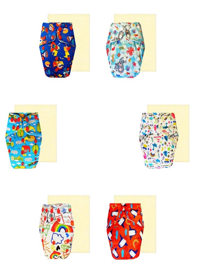 Dumbledo Elite Cloth Diaperwith Magical Soaker (Pack of 6) | Dry Feel and Comfortable | 6-Layer Absorbent Pad | Easy to Clean | Everyday Diapering Essential | 3 Months - 3 Years | Unisex Baby - Image 1