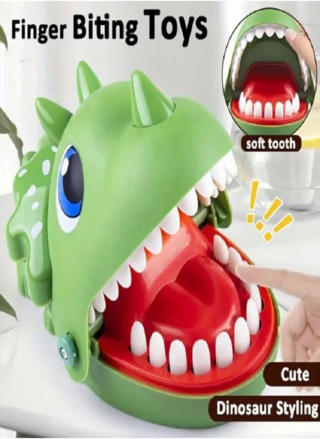 Dinosaur Teeth Toy - Fun Finger Biting Mouth Toy with Interactive Teeth for Kids and Adults (Green)  - Image 1