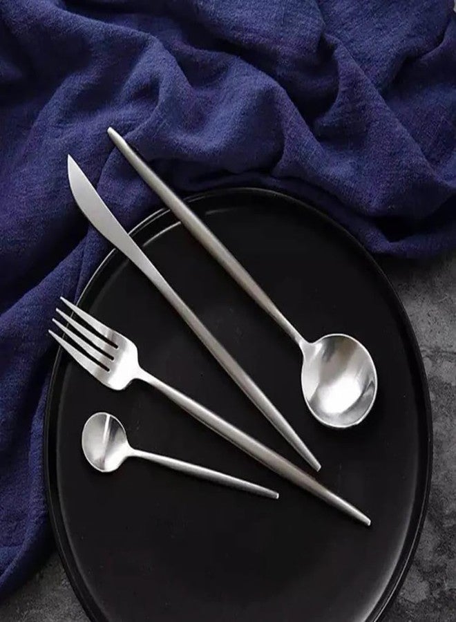 Naidev 4 Pcs Silverware Set for 1,Stainless Steel Cutlery Flatware Set, Eating Utensils Set Included Knives Spoons and Forks Set for Home,Restaurant,Dishwasher Safe. - Image 5
