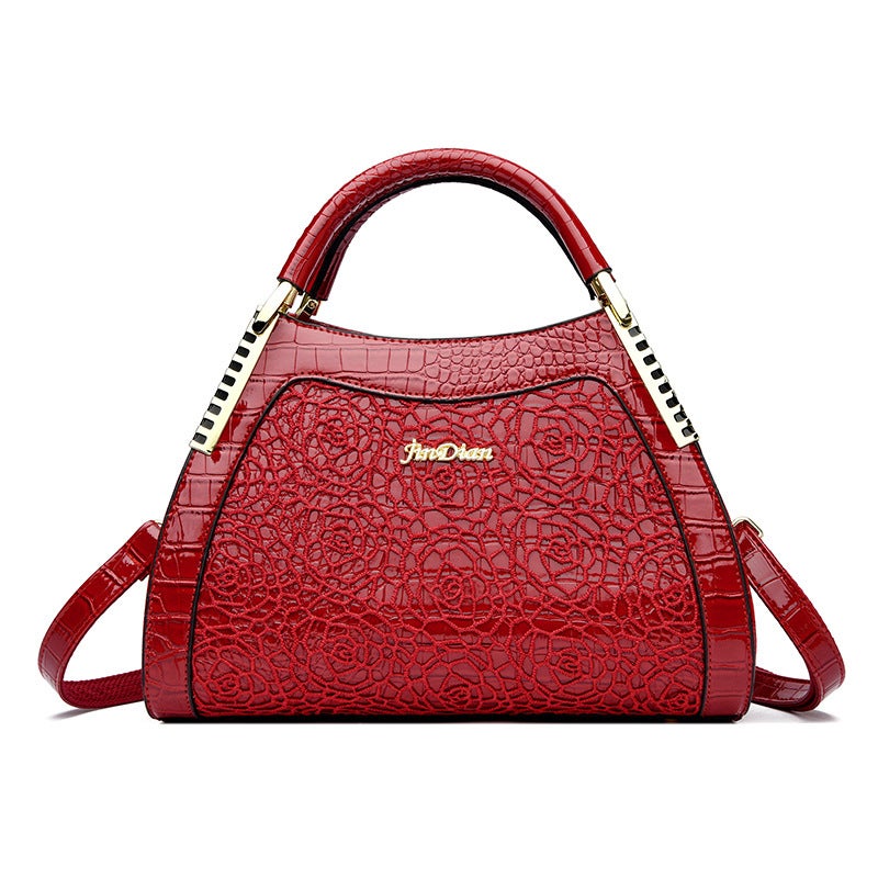 Crocodile Pattern Lace Shoulder Bag Women'S Large Capacity Texted Crossbody Bag Style Handbag - Image 4