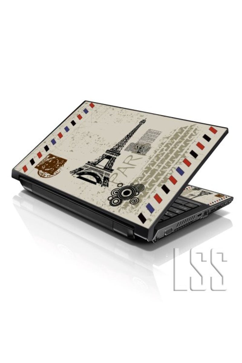 LSS Laptop 17-17.3" Skin with Colorful Paris Design Pattern for HP Dell Lenovo Apple Asus Acer Compaq - Fits 16.5" 17" 17.3" 18.4" 19" (2 Wrist Pads Free) - Image 2