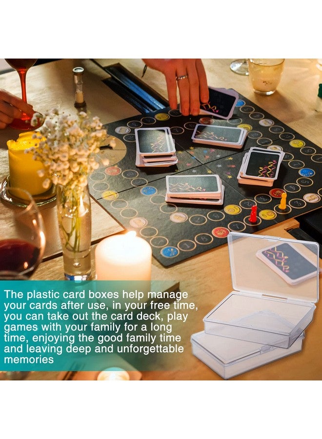 Queekay Playing Card Box Case Trading Card Storage Organizer 3.8 x 2.7 x 0.8 Inch Clear Case Empty Plastic Storage Box for Gaming(10 Pieces) - Image 4