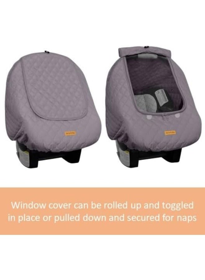 liuliuby Baby Car Seat Weather Shield - Warm Quilted Winter Cover with Clear Window for Infant Carseat - Keeps Babies & Newborn Protected in Cold - Car Seat Cover for Boys & Girls (Gray) - Image 5