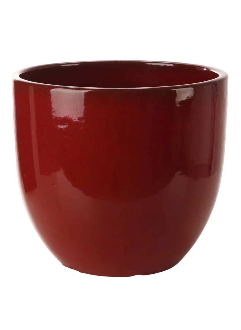 Shanghai - Ceramic Plant Pot, round shape (48 x 43 cm, Red) - Image 1