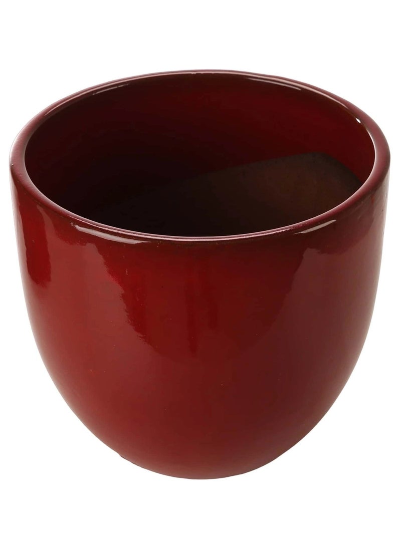 Shanghai - Ceramic Plant Pot, round shape (48 x 43 cm, Red) - Image 1