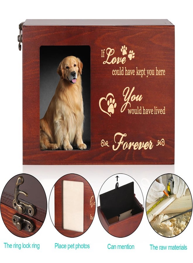 DGDCDV Pet Memorial Urns for Dog or Cat Ashes, Large Wooden Funeral Cremation Urns with Photo Frame, Keepsake Memory Box with Black Flannel Lining - Image 3
