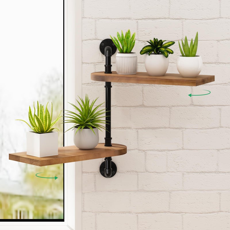 OtGalk 2Tier Rotating Window Plant ShelfWooden Indoor Plant Stand Wall Plant Holder Optimal Light Exposure for Indoor Multiple Plants Enhance Home Decor Gift Idea for Plant Lovers - Image 2