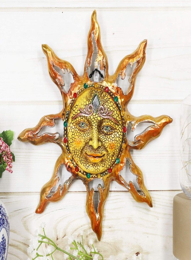 Ebros Gift Ebros Beautiful Filigree Mosaic Celestial Solar Radiant Surya Belenos Sun God Wall Decor Figurine Colorful Home Decor Plaque Celestial Star Suns Face Wall Plaque - Image 2