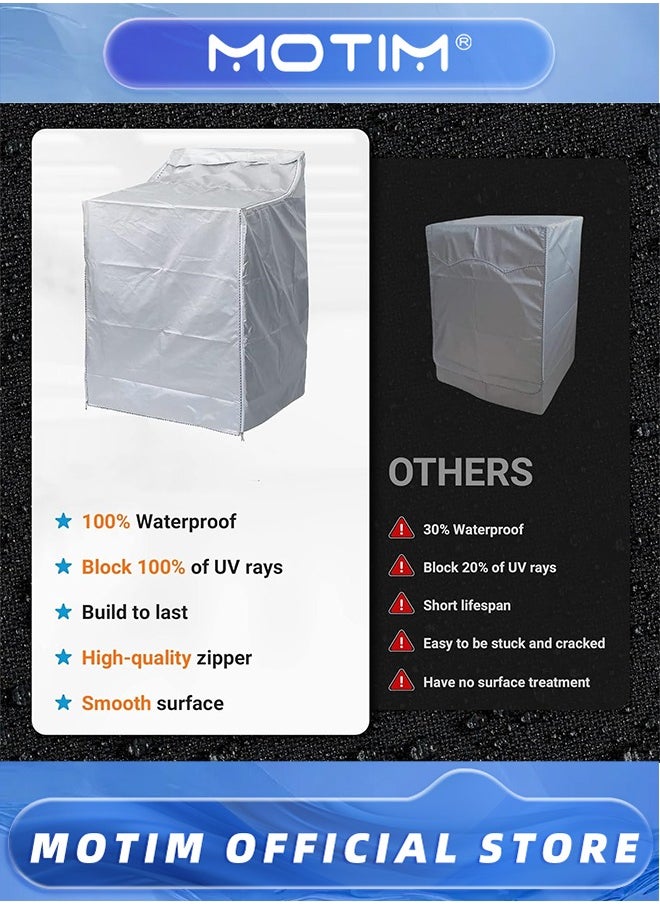Motim Washing Machine Covers with Laundry Bag Perfect For Top-load and Front-load Washer/Dryer - Premium Outdoor Protection For Most Washer Dryer Cover (Sliver)  - Image 5