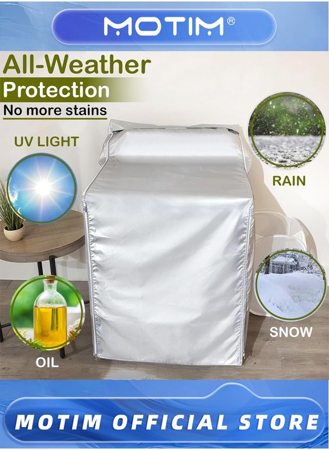 Motim Washing Machine Covers with Laundry Bag Perfect For Top-load and Front-load Washer/Dryer - Premium Outdoor Protection For Most Washer Dryer Cover (Sliver)  - Image 4