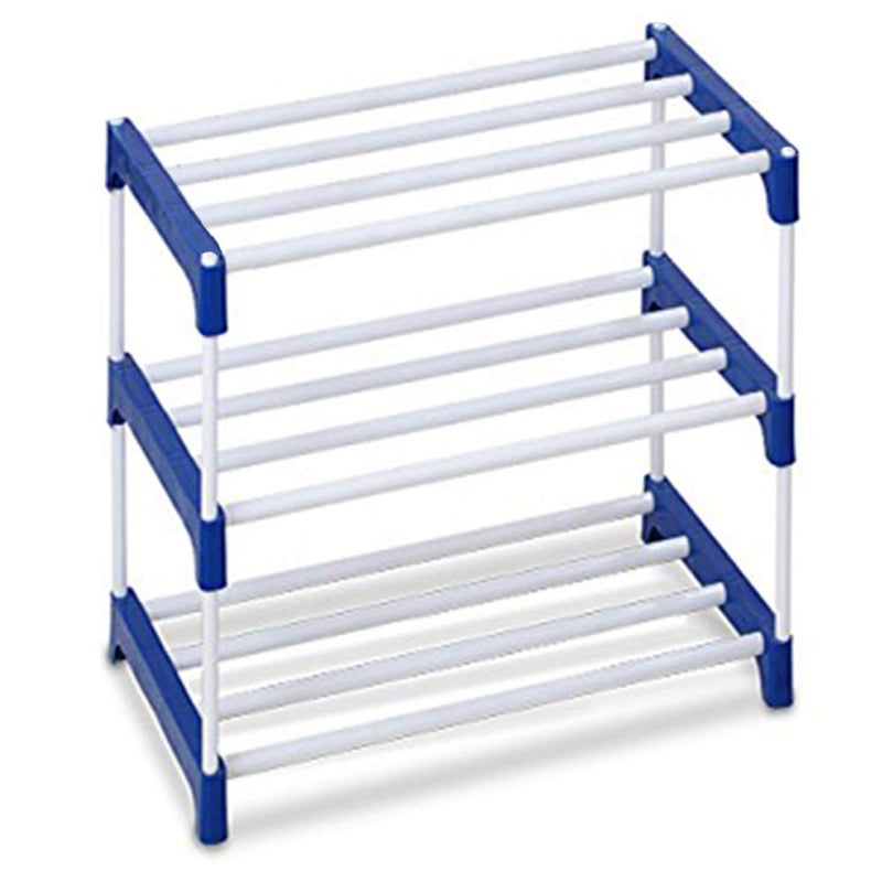 Ebee 6 Pairs Plastic Shoe Rack (Blue, 3 Shelves) - Image 5