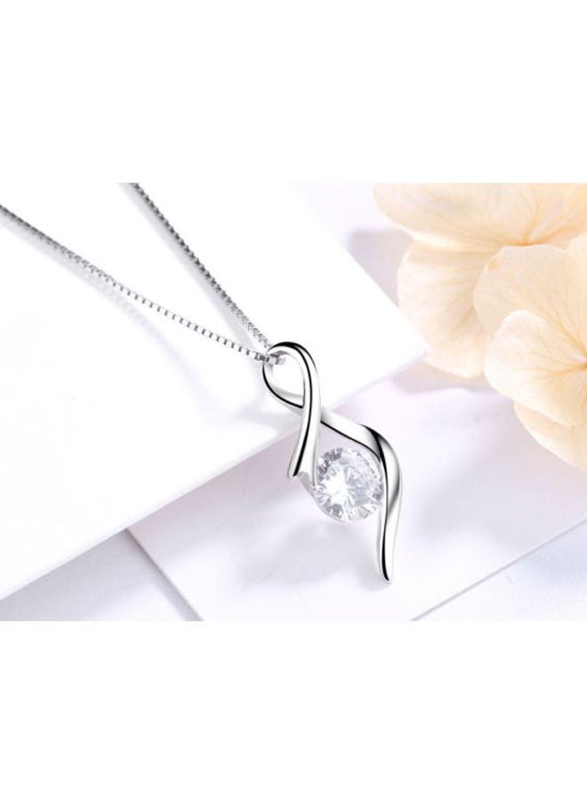 NIBEMINENT - 925 Sterling Silver Diamond Studded Necklace - Image 1