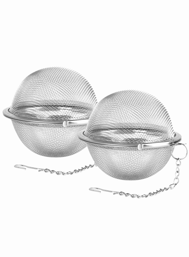 MIXDE 2pcs Stainless Steel Mesh Tea Ball 2.7 inches Tea Strainers Tea Infuser Strainer Filters for Tea  - Image 1