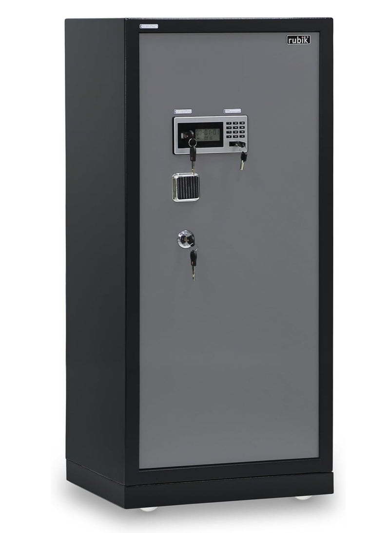 Rubik Fire Resistant Triple Security Safe Box XX-Large Capacity Locker for Money Documents Home Office (Size 150x65x56cm) Black/Grey  - Image 1